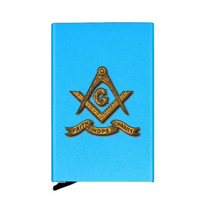 Master Mason Blue Lodge Wallet - Faith Hope Charity, Popup Credit Card