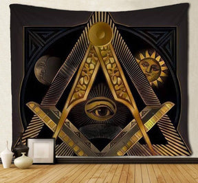 Master Mason Blue Lodge Flag - Sun Moon Tapestries