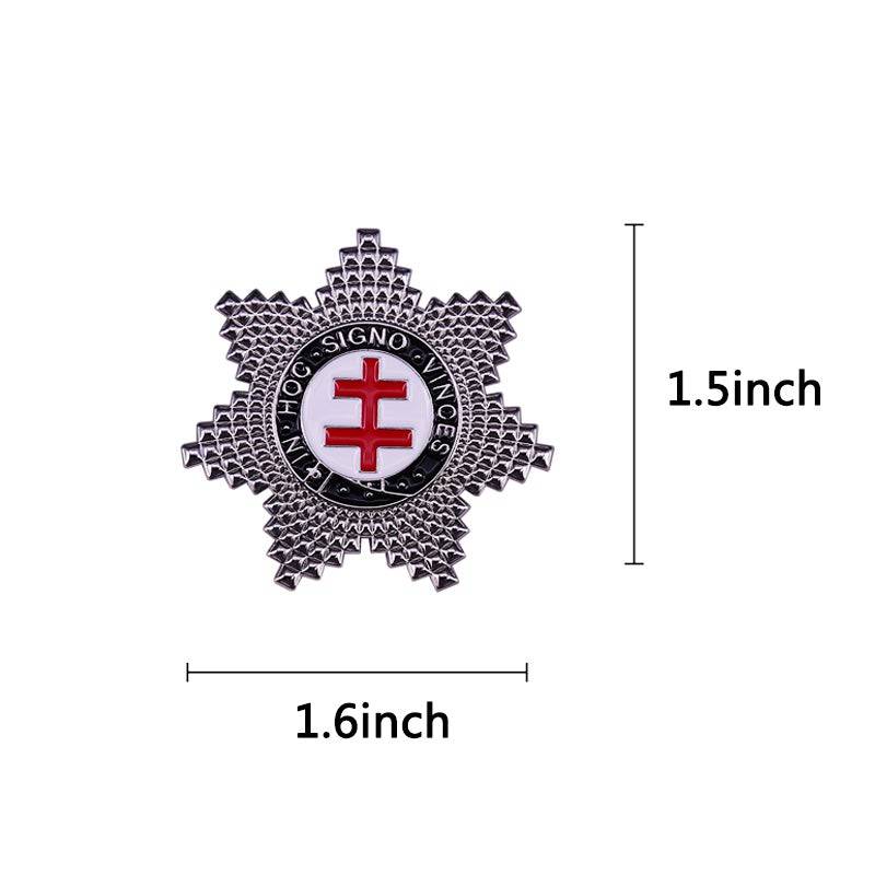 Knights Templar Commandery Lapel Pin - IN HOC SIGNO VINCES Silver