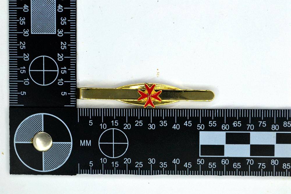 Knights Templar Commandery Tie Bar - Classic Cross Gold