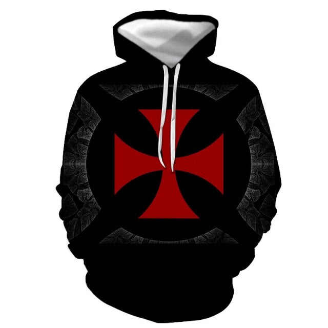 Knights Templar Commandery Hoodie - Spring and Autumn 3D Printing - Bricks Masons