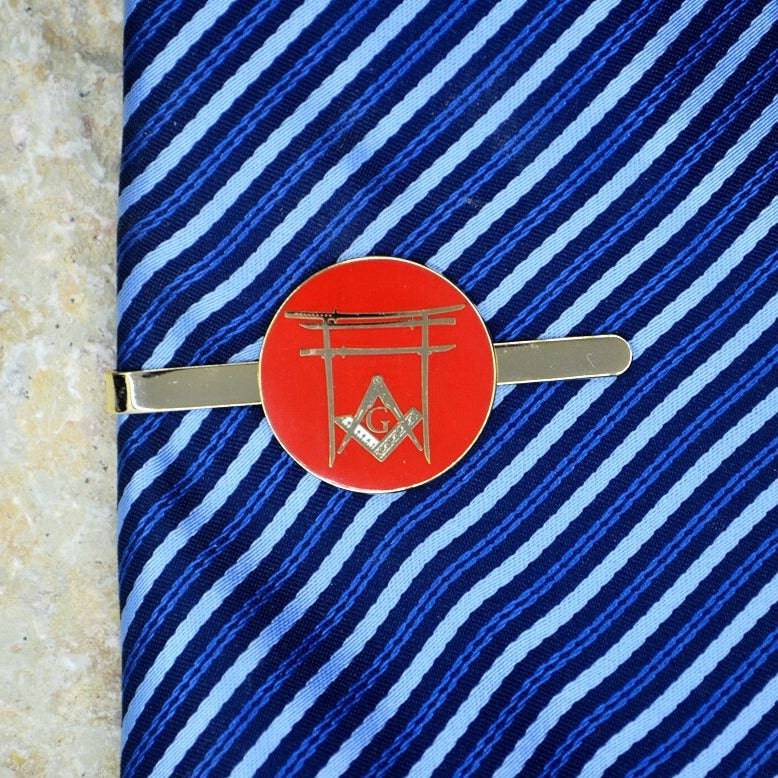 Master Mason Blue Lodge Tie Bar - Japan Shrine Torii SAGAMIHARA