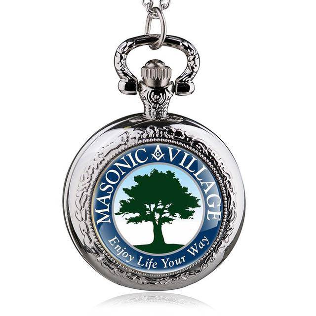 Master Mason Blue Lodge Pocket Watch - Village Watch [Multiple Colors]