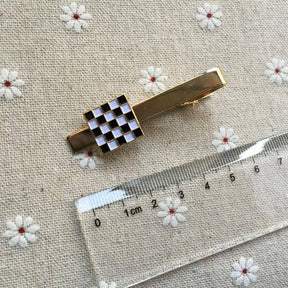 Masonic Tie Clip - Black & White Checkered