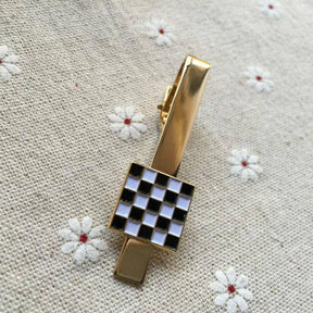 Masonic Tie Clip - Black & White Checkered