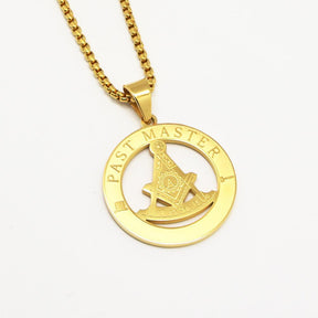 Past Master Blue Lodge Necklace - Gold Stainless Steel