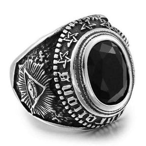 Eye Of Providence Ring - Black Stone