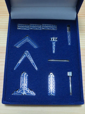 Masonic Miniature Working Tools Set - Metal With A Velvet Box