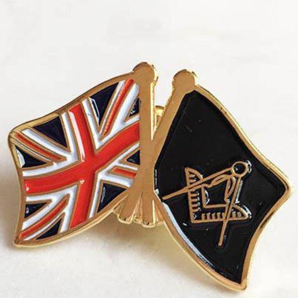 Master Mason Craft English Regulation Lapel Pin - United Kingdom UK Flag