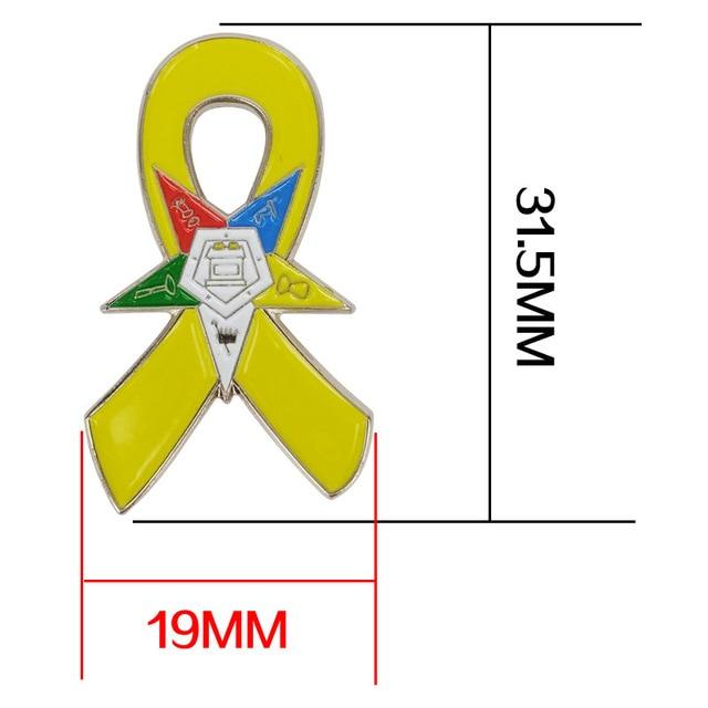 OES Lapel Pin - Support Our Troops Awareness Yellow Ribbon