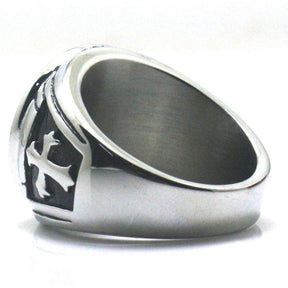 Knights Templar Commandery Ring - St. Michael Protect Us (Gold and Silver)