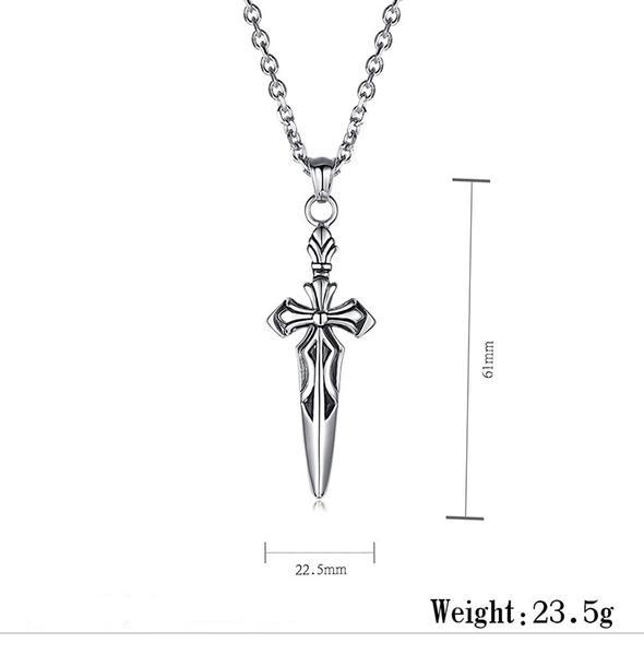 Knights Templar Commandery Necklace - Silver Titanium Steel