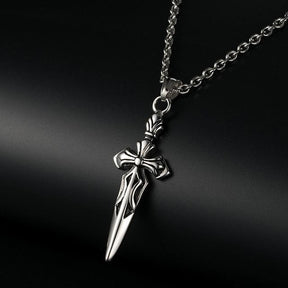 Knights Templar Commandery Necklace - Silver Titanium Steel