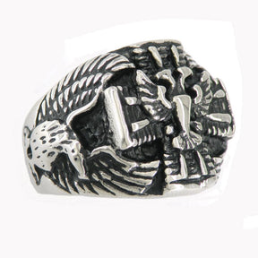 Scottish Rite Ring - Wings Down Stainless Steel - Bricks Masons