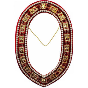 Shriners Chain Collar - Gold Plated with Rhinestones - Bricks Masons