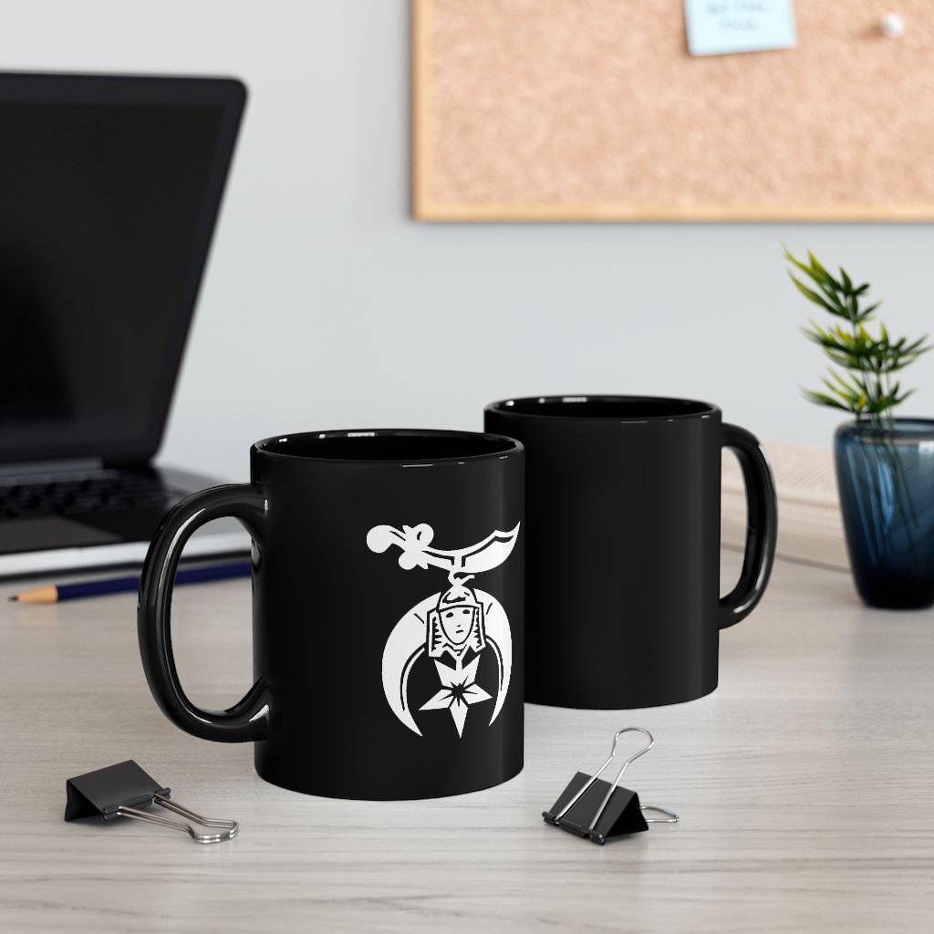 Shriners Mug - Black & White 11oz - Bricks Masons