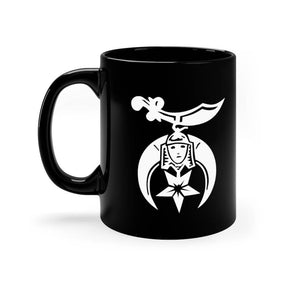 Shriners Mug - Black & White 11oz - Bricks Masons
