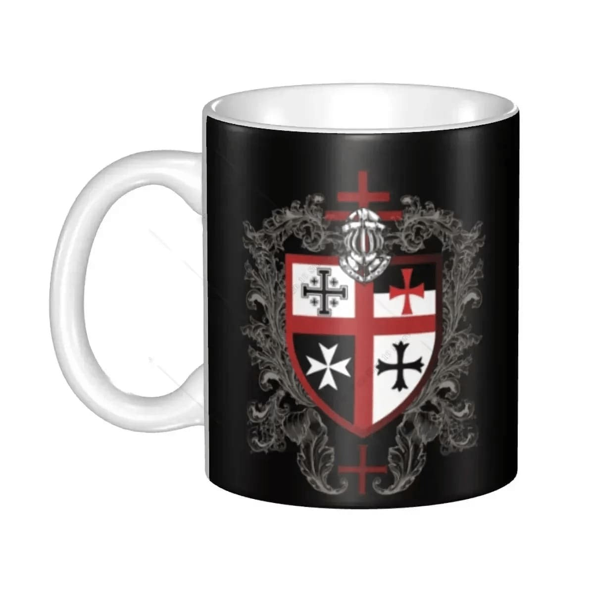 Knights Templar Commandery Mug - Shield & Cross Design - Bricks Masons