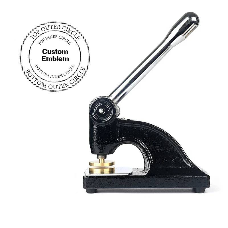 Emulation Rite Seal Press - Long Reach Black Color With Customizable Stamp - Bricks Masons