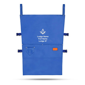 Master Mason Blue Lodge Work Apron - Blue Leather Square and Compass G