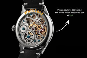 Master Mason Blue Lodge Wristwatch - Gold Skeleton Dial