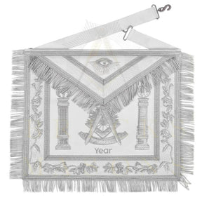 Past Master Blue Lodge Apron - Bullion With Wreath & Pillars