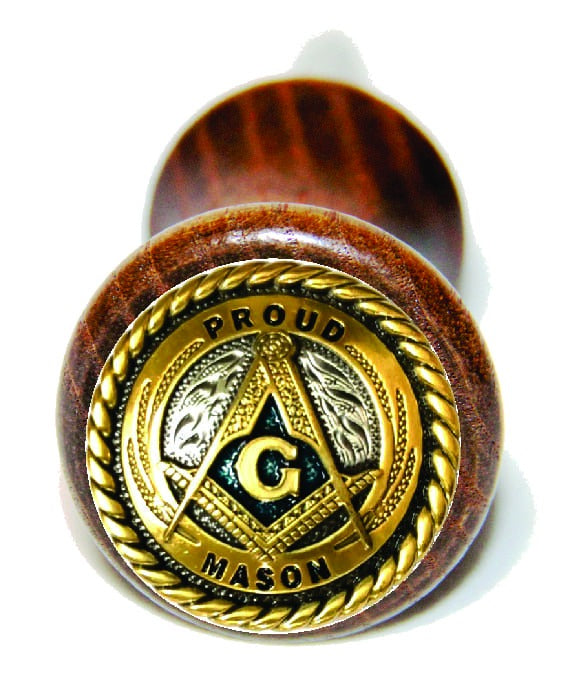 Master Mason Blue Lodge Bottle Stoppers & Savers -  Gold Proud Mason Square & Compass G