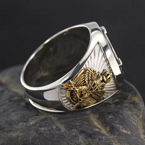 33rd Degree Scottish Rite Ring - Ancient Free And Accepted Masons Sterling Silver
