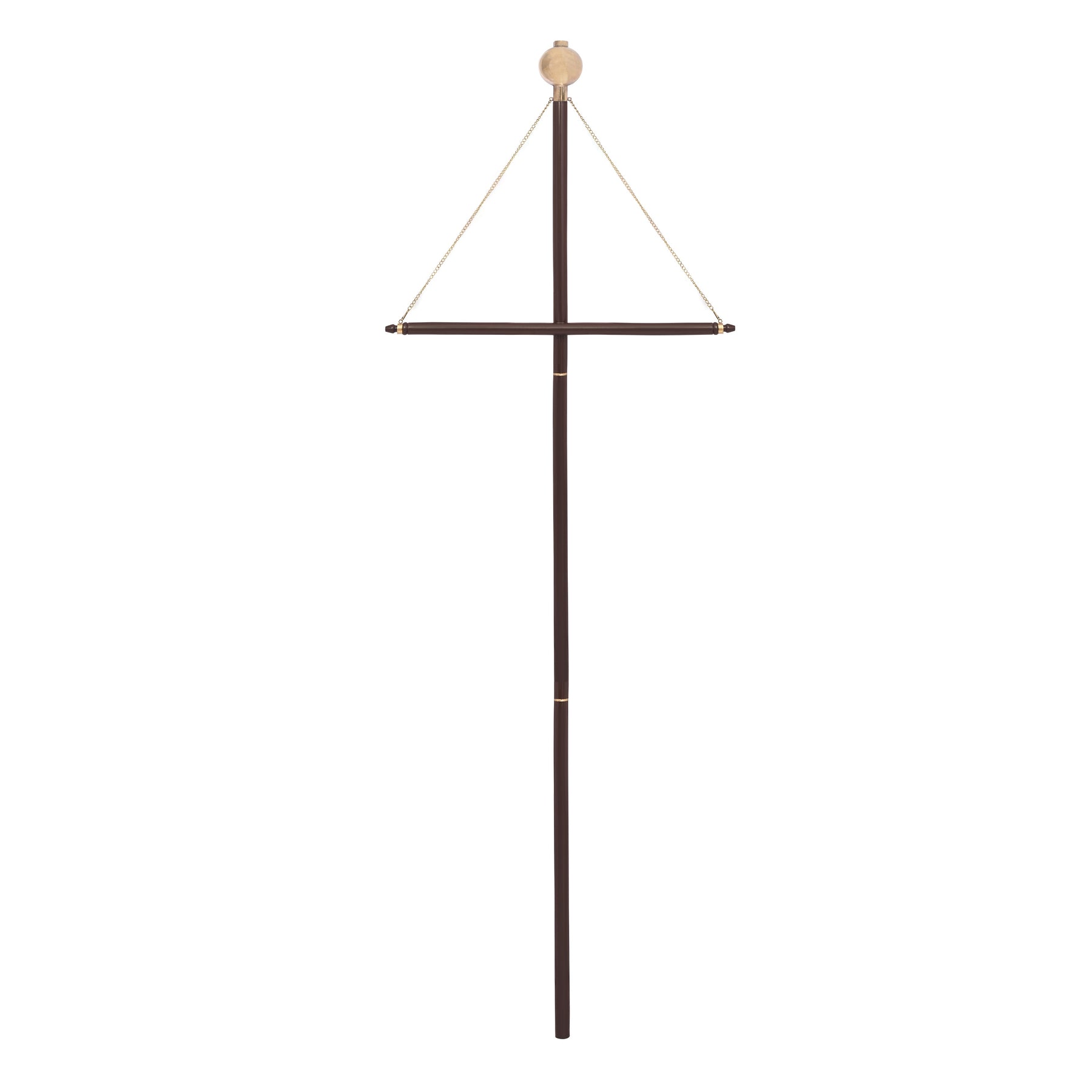 Universal Banner Hanger - Teak Wood With Gold Chains Size Customization - Bricks Masons