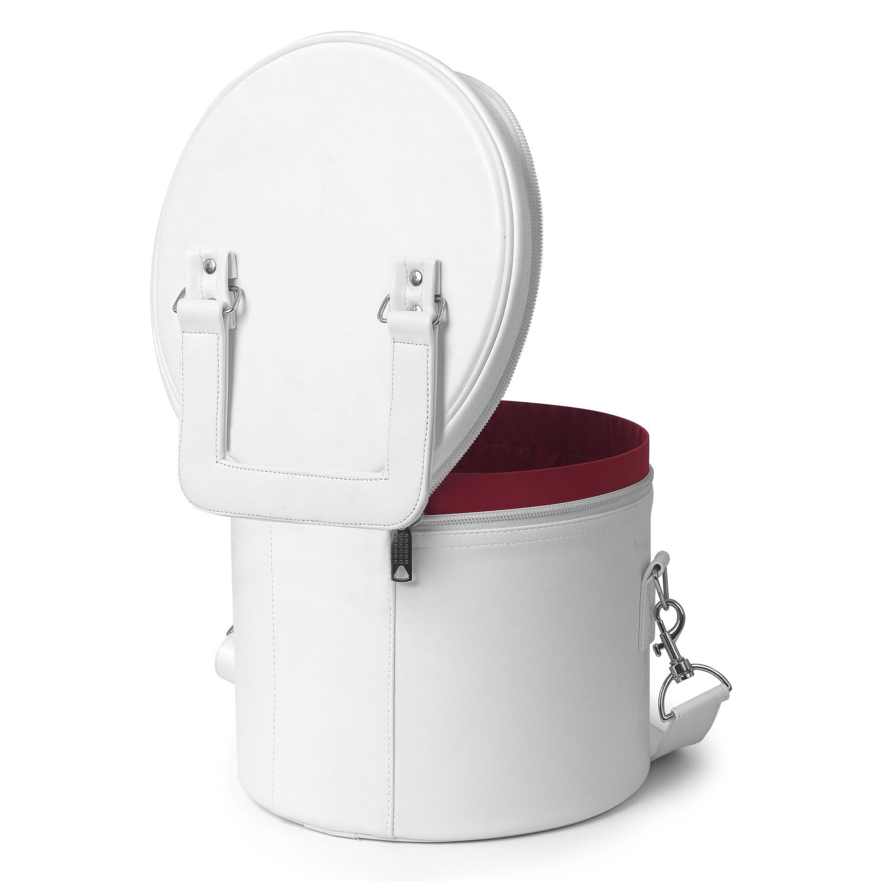 Masonic Fez Case - Imitation White Leather With Strap & Handle - Bricks Masons