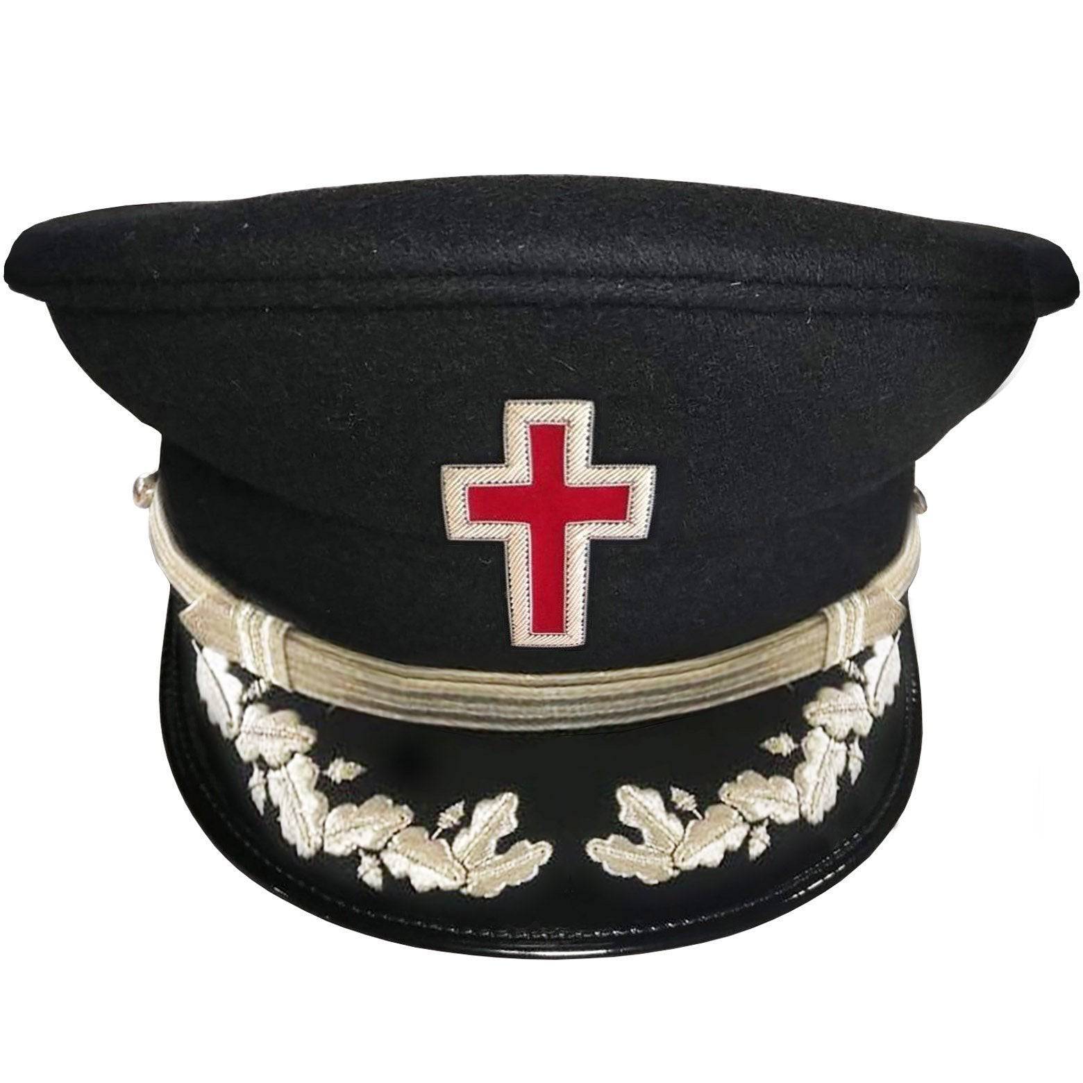 Sir Knight Knights Templar Commandery Fatigue Cap - Silver Vinework