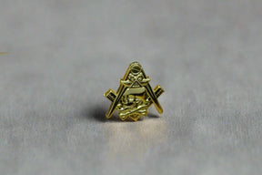 Widows Sons Lapel Pin - Gold Plated Pendant With Butterfly Buckle - Bricks Masons