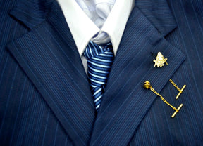 Widows Sons Lapel Pin - Gold Plated Pendant With Butterfly Buckle - Bricks Masons