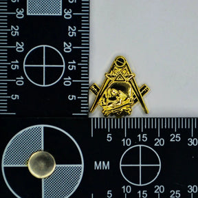 Widows Sons Lapel Pin - Gold Plated Pendant With Butterfly Buckle - Bricks Masons