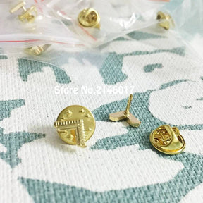 Worshipful Master Blue Lodge Lapel Pin - 2pcs Golden Square - Bricks Masons