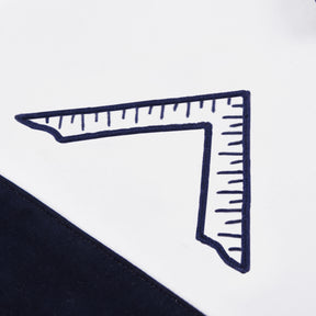 Worshipful Master Blue Lodge Officer Apron - Kenton Lodge Navy Velvet With Silver Embroidery Thread - Bricks Masons