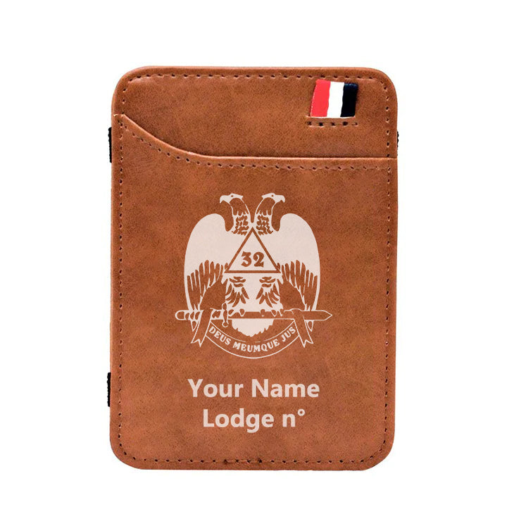 32nd Degree Scottish Rite Wallet - Wings Down Black & Brown - Bricks Masons