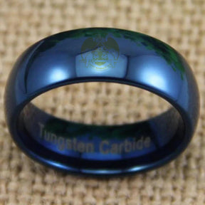 32nd Degree Scottish Rite Ring - Wings Down Blue Dome Tungsten - Bricks Masons