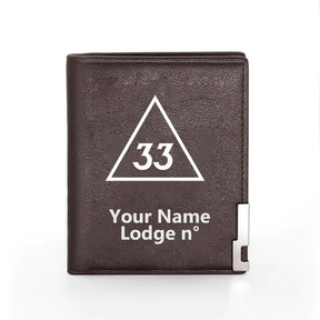 33rd Degree Scottish Rite Wallet - Black & Brown - Bricks Masons