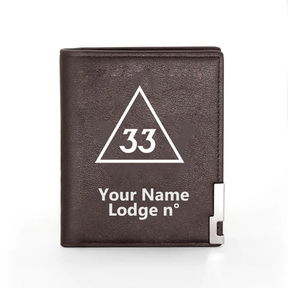 33rd Degree Scottish Rite Wallet - Black & Brown - Bricks Masons