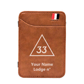 33rd Degree Scottish Rite Wallet - Black & Brown - Bricks Masons