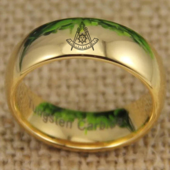 Past Master Blue Lodge California Regulation Ring - Gold Color - Bricks Masons