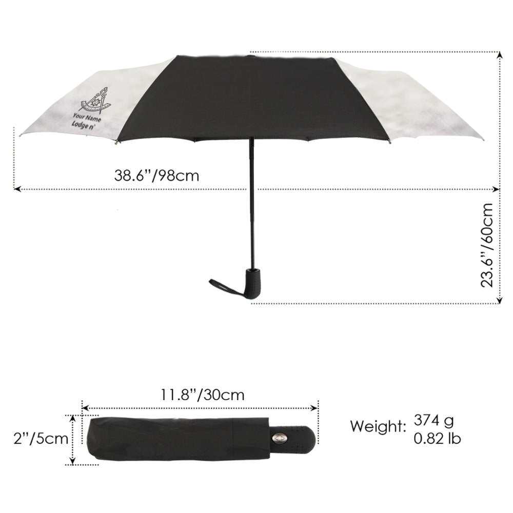 Past Master Blue Lodge California Regulation Umbrella - Three Folding Windproof - Bricks Masons