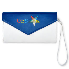 OES Handbag - Blue & White Leather - Bricks Masons