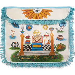 Hand-Painted Apron - Colorful 18th Century Inspired - Bricks Masons