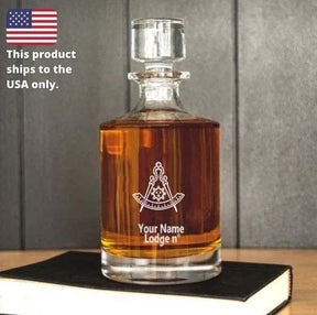 Past Master Blue Lodge California Regulation Decanter - 30 oz. - Bricks Masons