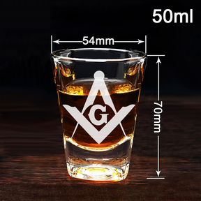 Personalized Masonic Whiskey Glasses - [Multiple Variants] - Bricks Masons