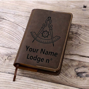 Past Master Blue Lodge California Regulation Book Cover - Leather - Bricks Masons