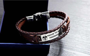 32nd Degree Scottish Rite Bracelet - Wings Down Black & Brown - Bricks Masons