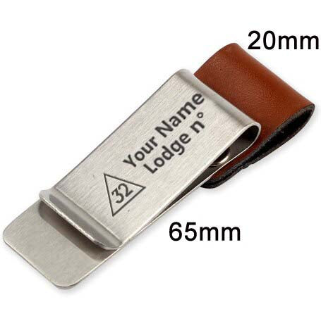 32nd Degree Scottish Rite Pen Holder - Black & Brown Leather - Bricks Masons